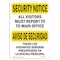 Signmission OSHA Security Sign, 7" Height, 10" Width, Rigid Plastic, Visitors Must Report Bilingual, Landscape OS-SN-P-710-L-11671 - alternate 1
